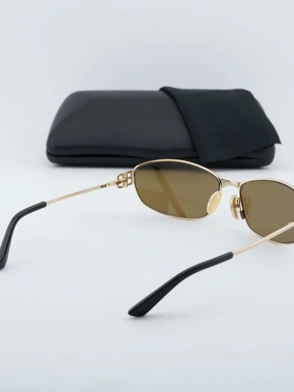 Balenciaga BB0336S 003 Unisex Oval Sunglasses - Gold / Mirror - Picture 4 of 10
